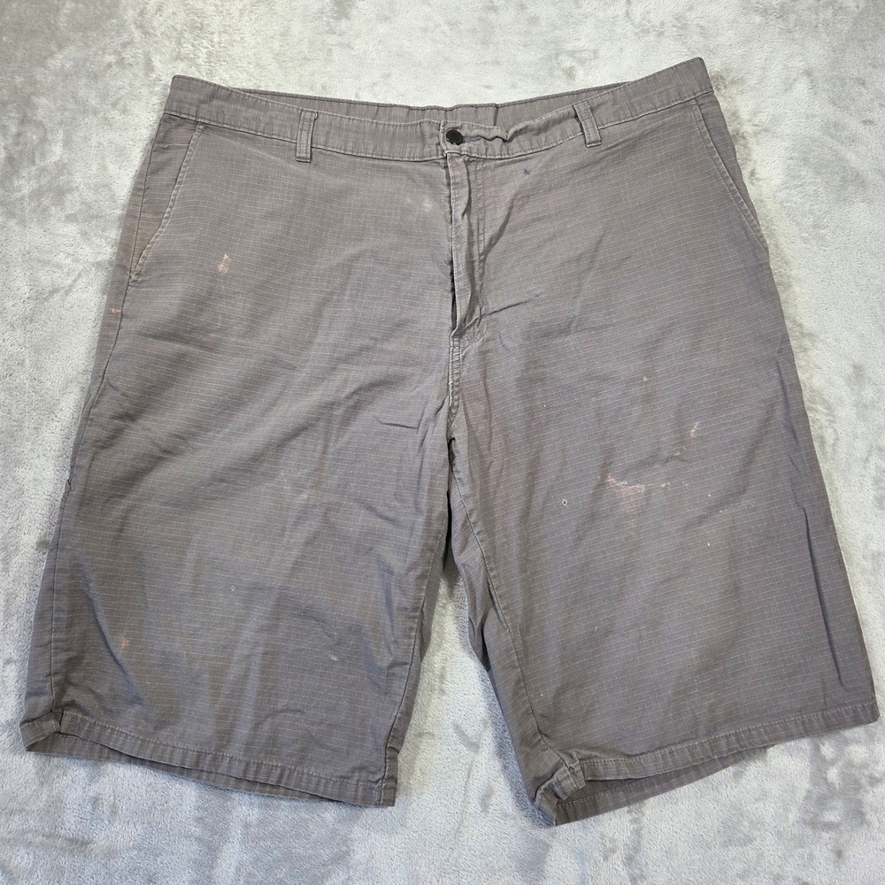 Mens Charcoal Gray Cotton Ripstop Utility Shorts Size 40 Distressed Workwear‎